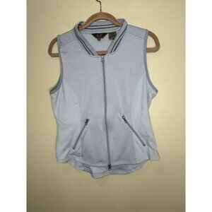 Goode Rider Equestrian Vest Size Large Blue Full Zip Pockets Riding